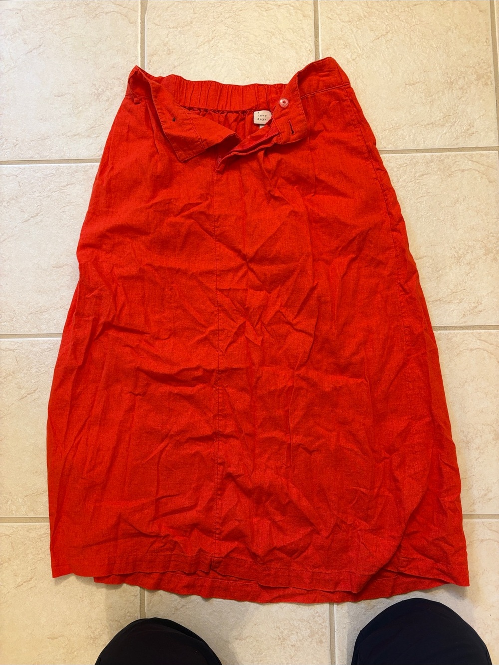 a new day Red Midi Skirt